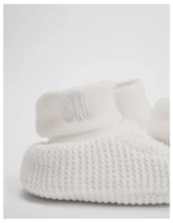 Country Road Baby Pom Pom Bootie in Oyster