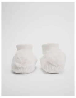 Country Road Baby Pom Pom Bootie in Oyster