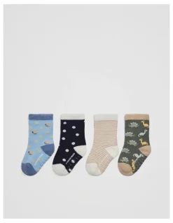 Country Road Baby Sock Pack Of 4 in Multi
