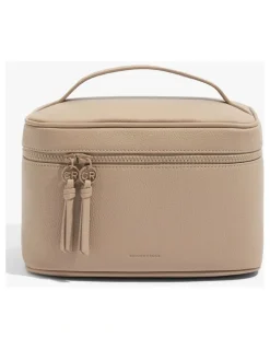 Country Road Branded Detail Cosmetic Bag in Dark Camel