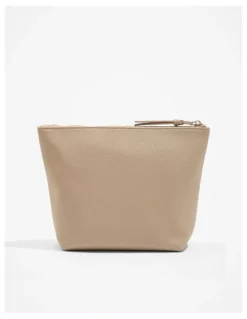 Country Road Branded Detail Tri Cosmetic Bag in Dark Camel