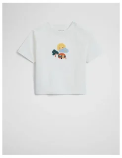 Country Road Caravan Applique T-shirt in Marshmallow