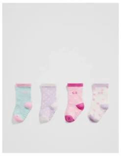 Country Road Cr Baby Sock Pack Of 4 in Lilac Multi