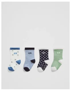 Country Road Cr Baby Sock Pack Of 4 in Green Multi