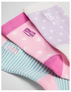 Country Road Cr Sock Pack Of 3 in Mauve