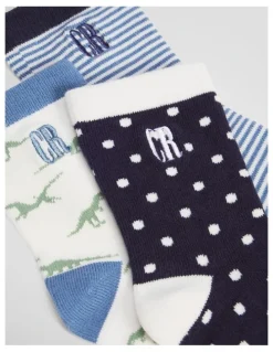 Country Road Cr Sock Pack Of 3 in Pale Blue
