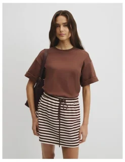 Country Road Cuff Sleeve T-shirt in Ember