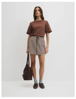 Country Road Cuff Sleeve T-shirt in Ember