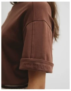 Country Road Cuff Sleeve T-shirt in Ember