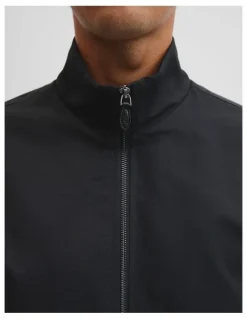 Country Road Cut Out Nyln Fnl Nck Jacket in Black