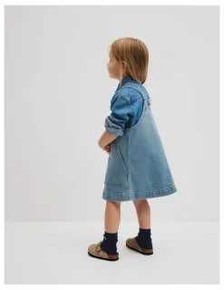 Country Road Denim Pinafore in Light Blue Wash