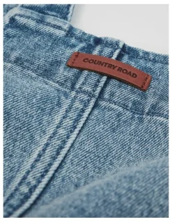 Country Road Denim Pinafore in Light Blue Wash