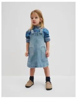 Country Road Denim Pinafore in Light Blue Wash