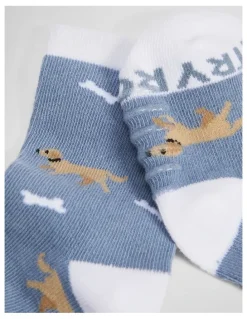 Country Road Dog Sock in Soft Blue