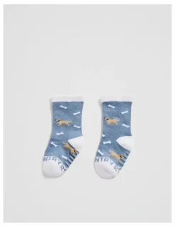 Country Road Dog Sock in Soft Blue