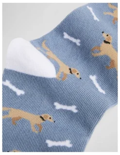 Country Road Dog Sock in Soft Blue