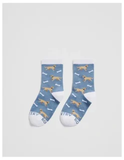 Country Road Dog Sock in Soft Blue