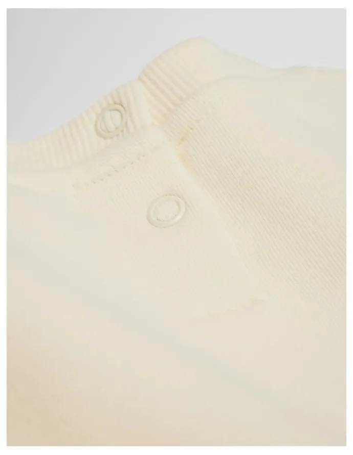 Country Road Embroidered Sleeve Sweat in Antique White