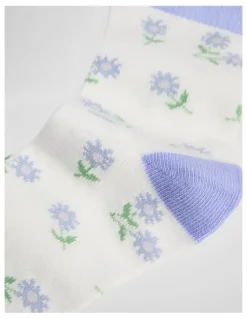Country Road Flower Sock in Bluebell