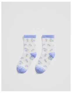Country Road Flower Sock in Bluebell