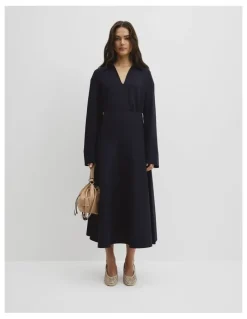 Country Road Fluted Knit Midi Skirt in Twilight
