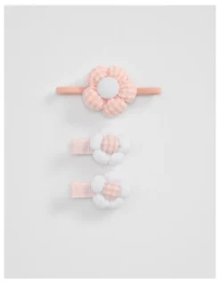 Country Road Gingham Flower Pack Of 3 in Mineral Pink
