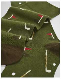 Country Road Golf Sock Pack Of 2 in Moss Green