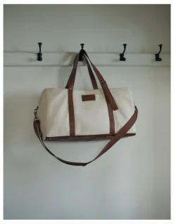 Country Road Hudson Cotton Duffle Bag in Ecru