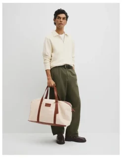 Country Road Hudson Cotton Duffle Bag in Ecru