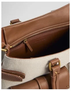 Country Road Large Stud Detail Bag in Tan