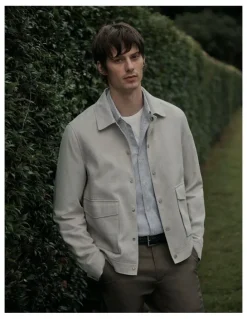 Country Road Lin Cut Out Blend Bttn Jacket in Oat