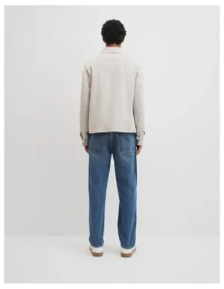 Country Road Lin Cut Out Blend Bttn Jacket in Oat