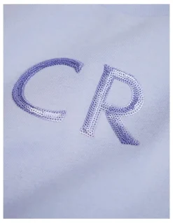 Country Road Long Sleeve Logo Frill T-shirt in Bluebell