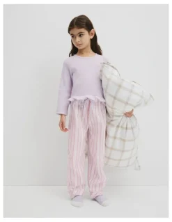 Country Road Long Sleeve Stripe Sleep Set in Lavender Fog Stripe