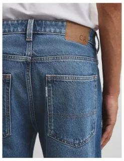 Country Road Loose Straight Denim Jean in Smoke Blue