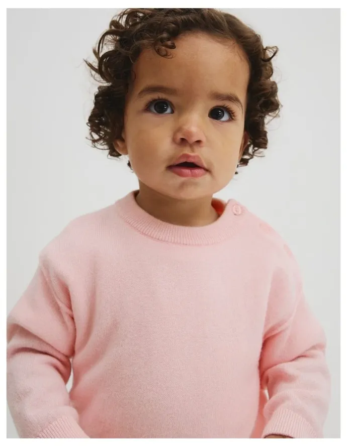 Country Road Merino Wool Cashmere Blend Knit in Mineral Pink