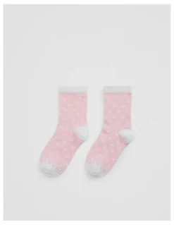 Country Road Mini Heart Socks in Playful Pink