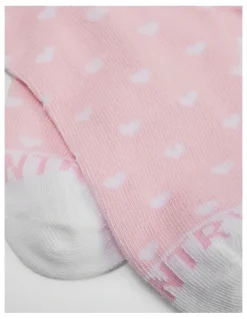 Country Road Mini Heart Socks in Playful Pink