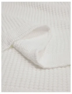 Country Road Monti Waffle Throw in Snow