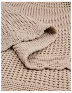 Country Road Monti Waffle Throw in Natural