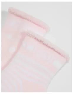 Country Road Newborn Sock Pack Of 2 in Mineral Pink