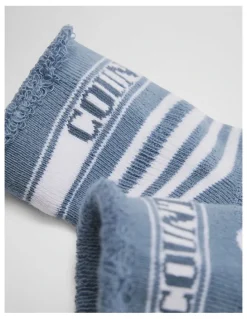 Country Road Newborn Sock Pack Of 2 in Slate Blue