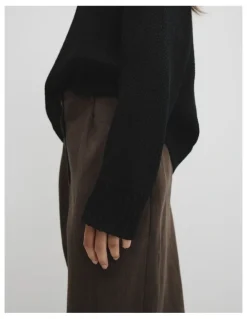 Country Road Organically Grown Cotton Tape Yarn Sweater in Black