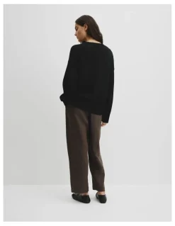 Country Road Organically Grown Cotton Tape Yarn Sweater in Black