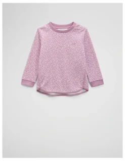Country Road Organically Grown Cotton Long Sleeve Sequin Logo T-shirt in Berry Ditsy