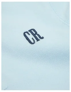 Country Road Organically Grown Cotton Logo Polo Shirt in Pale Blue