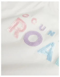 Country Road Organically Grown Cotton Sequin Logo T-Shirt in Multi Marsh
