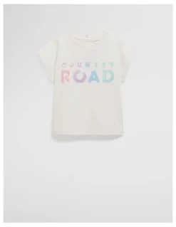 Country Road Organically Grown Cotton Sequin Logo T-Shirt in Multi Marsh