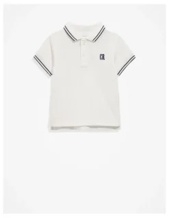 Country Road Organically Grown Cotton Logo Polo Shirt in Marshmallow
