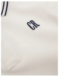 Country Road Organically Grown Cotton Logo Polo Shirt in Marshmallow